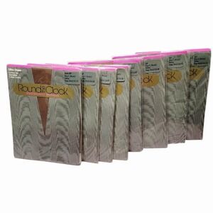 8 VTG Round The Clock Pantyhose Style 147 Size C Toffee Control Top NOS USA